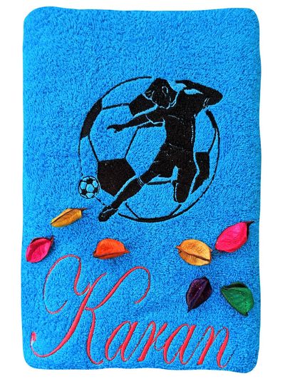 Soccer/Football Player Personalised Bath Towel