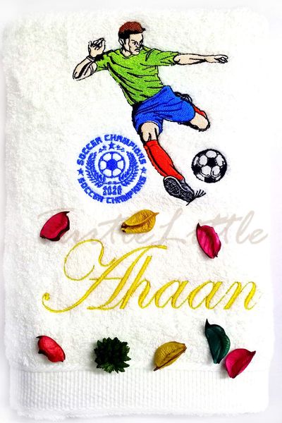 Soccer/Football Player Personalised Bath Towel
