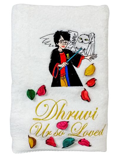 Superhero Personalised Kids Bath Towel(100% Cotton, White)