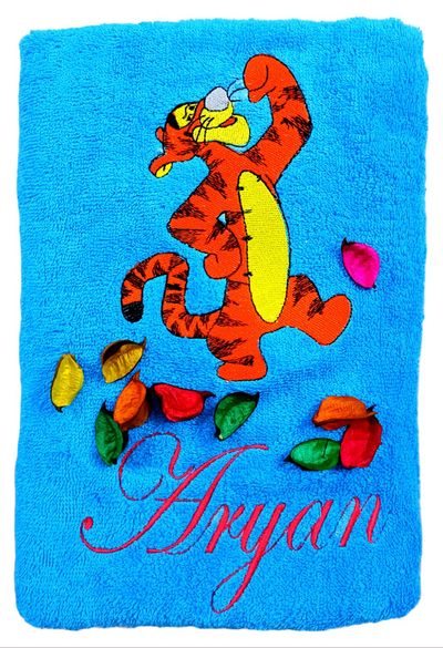 Tigger Tiger Superhero Personalised Kids Bath Towel