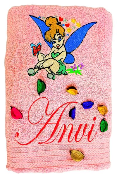 Tinkerbell Personalised Princess Kids Bath Towel