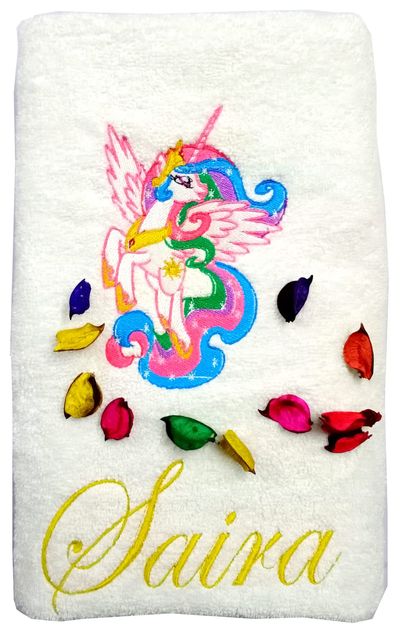 Unicorn Pony Personalised Kids Bath Towel