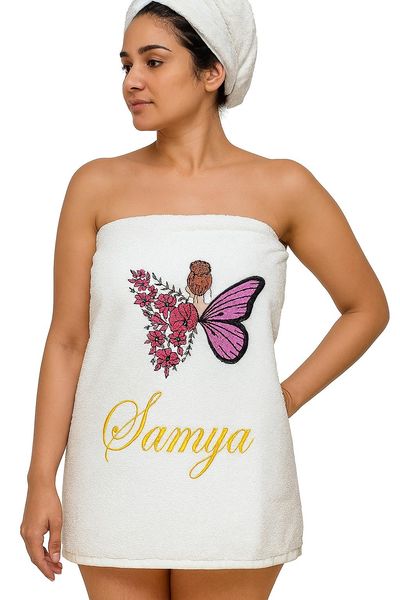 Vanity Butterfly Lady Personalised Bath Towel