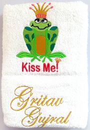 Kiss Me Frog Personalised Luxury Towel
