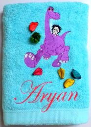 Arlo and Friend Dinosaur Personalised Luxury Towel