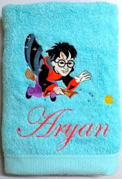 Harry Potter Flying on Broom Personalised Luxury Towel
