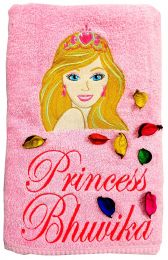 Barbie Princess, Personalised Embroidered Luxury Towel for Kids and Adults