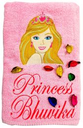 Princess Belle of Beauty and the Beast, Personalised Embroidered Luxury Towel for Kids and Adults