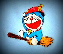 Flying Wizard Doraemon Luxury Personalised Kids AC Blanket