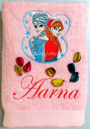 Princess Elsa & Anna from Frozen Personalised Luxury Towel