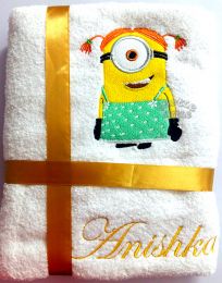 Girl Minion Personalised Luxury Towel