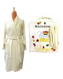Queen Bee Personalised Bathrobe for Adults, 100% High Grade Cotton, Super Absorbent