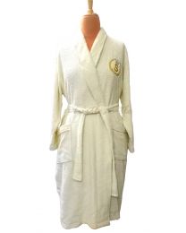 Golden Laurel with Initials Personalised Bathrobe for Adults, 100% High Grade Cotton, Super Absorbent.