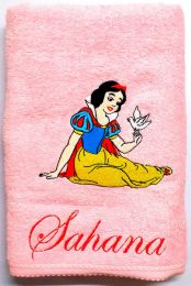 Princess Snowhite with Bird Personalised Luxury Towel
