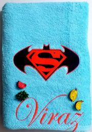 Superman Batman Logo Personalised Towel