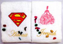 Superman Logo & Lady in Pink Couple Set